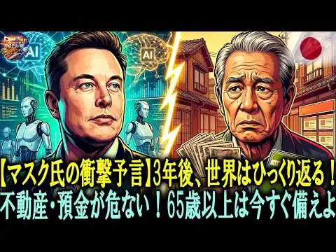 画像 【衝撃予言】マスク氏「3年後に世界はひっくり返る」不動産・預金が危険…65歳以上、今すぐ備えないと手遅れになります