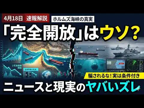画像 【4月18日速報解説】ホルムズ海峡「完全開放」は嘘？株高・原油安の裏に潜む生活直撃リスク
