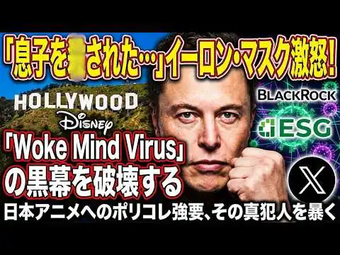 画像 イーロンマスクが警告！黒幕に激怒『Woke Mind Virus』🇯🇵日本のバラエティがつまらなくなった理由にも直結→DEI・ESG・ポリコレの仕組みを破壊すると宣言した理由を徹底解説